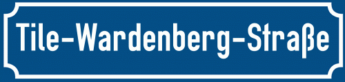 Straßenschild Tile-Wardenberg-Straße zum kostenlosen Download