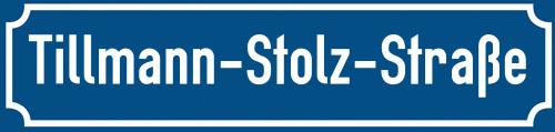 Straßenschild Tillmann-Stolz-Straße