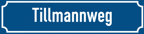 Straßenschild Tillmannweg zum kostenlosen Download