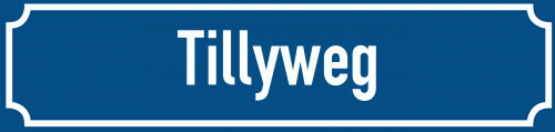 Straßenschild Tillyweg zum kostenlosen Download