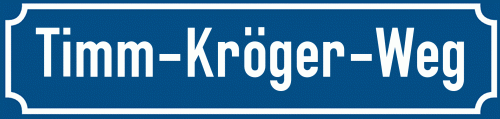 Straßenschild Timm-Kröger-Weg