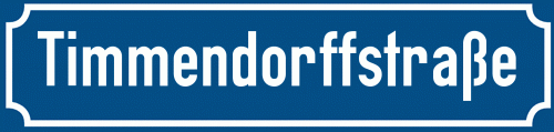 Straßenschild Timmendorffstraße