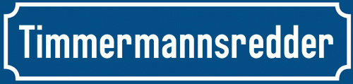 Straßenschild Timmermannsredder