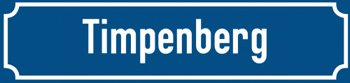 Straßenschild Timpenberg