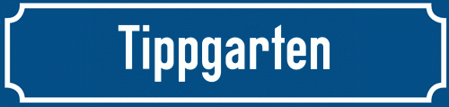 Straßenschild Tippgarten