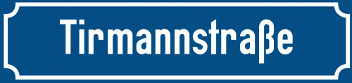 Straßenschild Tirmannstraße