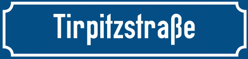 Straßenschild Tirpitzstraße