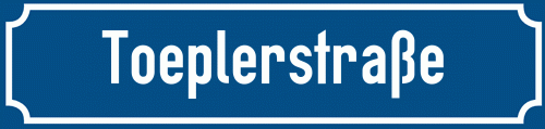 Straßenschild Toeplerstraße