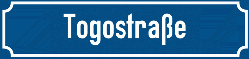 Straßenschild Togostraße