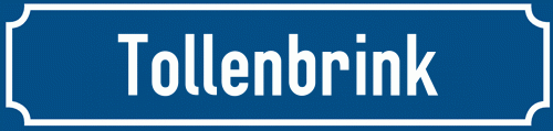 Straßenschild Tollenbrink zum kostenlosen Download
