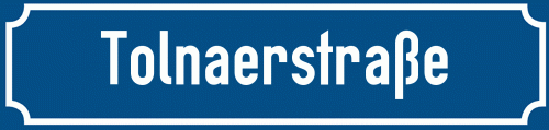 Straßenschild Tolnaerstraße