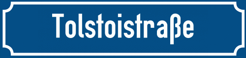 Straßenschild Tolstoistraße