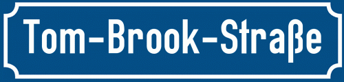 Straßenschild Tom-Brook-Straße