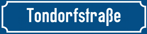 Straßenschild Tondorfstraße