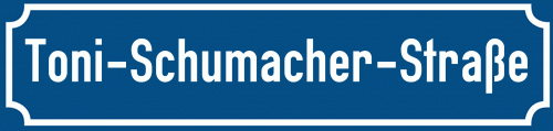 Straßenschild Toni-Schumacher-Straße zum kostenlosen Download