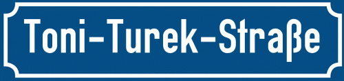 Straßenschild Toni-Turek-Straße