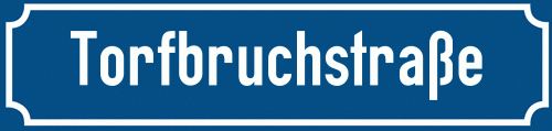 Straßenschild Torfbruchstraße zum kostenlosen Download