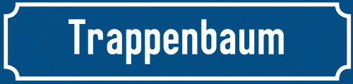 Straßenschild Trappenbaum zum kostenlosen Download