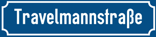 Straßenschild Travelmannstraße