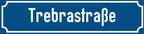 Straßenschild Trebrastraße