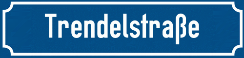 Straßenschild Trendelstraße zum kostenlosen Download