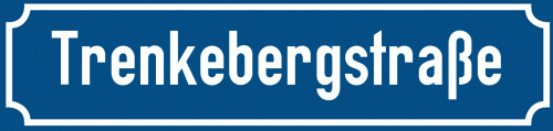 Straßenschild Trenkebergstraße