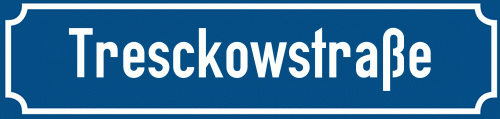 Straßenschild Tresckowstraße zum kostenlosen Download