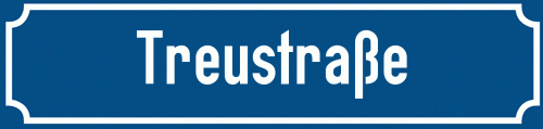 Straßenschild Treustraße
