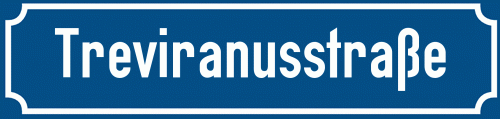 Straßenschild Treviranusstraße zum kostenlosen Download