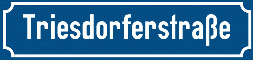 Straßenschild Triesdorferstraße zum kostenlosen Download