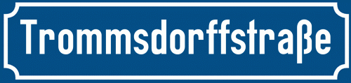 Straßenschild Trommsdorffstraße