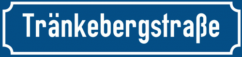 Straßenschild Tränkebergstraße zum kostenlosen Download
