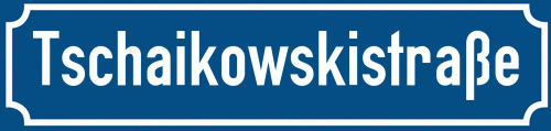 Straßenschild Tschaikowskistraße zum kostenlosen Download