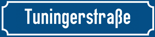 Straßenschild Tuningerstraße zum kostenlosen Download