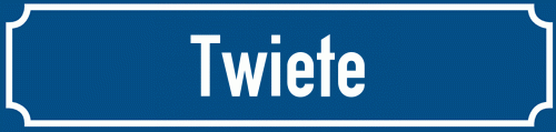 Straßenschild Twiete zum kostenlosen Download
