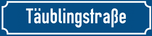 Straßenschild Täublingstraße