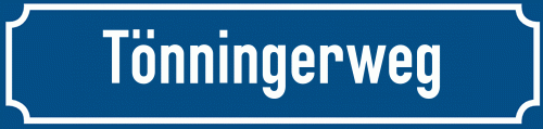 Straßenschild Tönningerweg