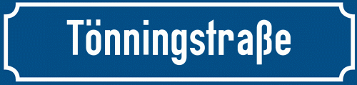 Straßenschild Tönningstraße