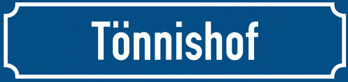 Straßenschild Tönnishof