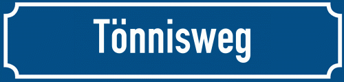 Straßenschild Tönnisweg