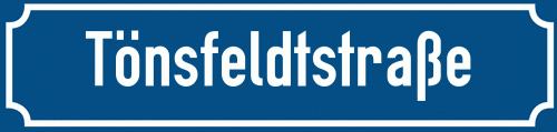 Straßenschild Tönsfeldtstraße
