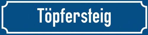 Straßenschild Töpfersteig