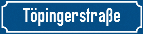 Straßenschild Töpingerstraße