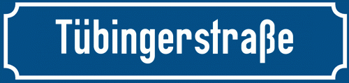 Straßenschild Tübingerstraße zum kostenlosen Download