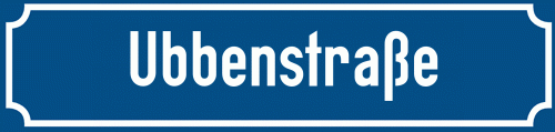 Straßenschild Ubbenstraße