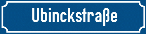 Straßenschild Ubinckstraße