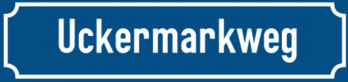 Straßenschild Uckermarkweg zum kostenlosen Download