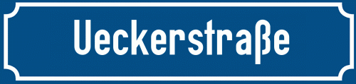 Straßenschild Ueckerstraße