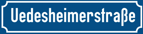 Straßenschild Uedesheimerstraße zum kostenlosen Download