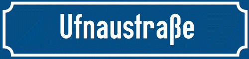 Straßenschild Ufnaustraße zum kostenlosen Download